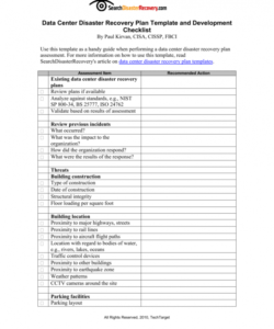 free data center disaster recovery plan templates disaster recovery plan checklist template doc