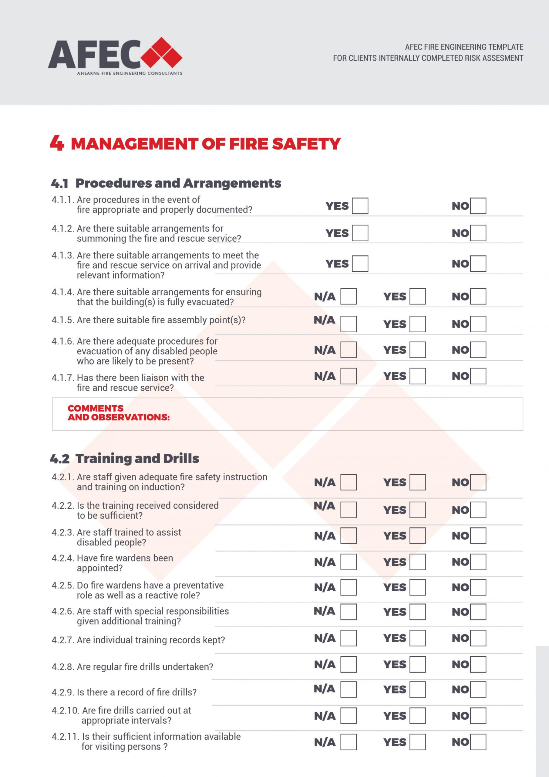 free fire safety risk assessment checklist template what to do after risk assessment checklist template excel