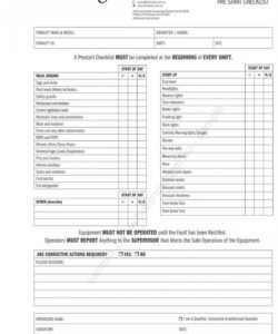 free forklift pre shift ction checklist pdf form basic template electric forklift safety checklist template pdf