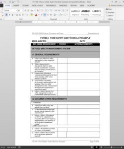 free fsms food safety audit checklist template food safety audit checklist template doc