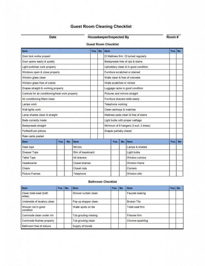 free house cleaning checklist templates  hotel stuff  cleaning hotel inspection checklist template examples