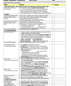 free life coaching session template  personalleadership development coaching checklist template examples