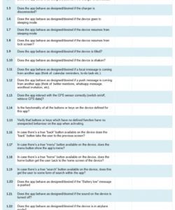 free mobile application testing checklist template samples qa qaqc format application testing checklist template pdf