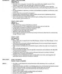 free night audit resume samples  velvet jobs night audit checklist template excel