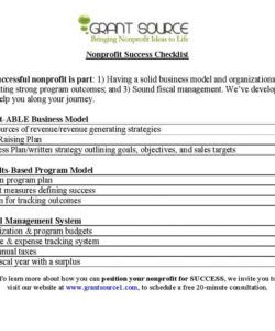 free non profit start up checklist template samples grant source coaching checklist template samples