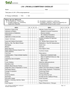 free nursing competency list template filetype doc orientation pdf nursing competency checklist template filetype doc pdf