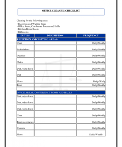 free officecleaningchecklisttemplate  shelley marshman  bathroom janitorial cleaning checklist template samples