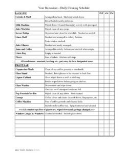 printable restaurant kitchen cleaning checklist