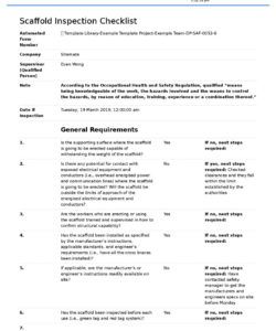 nyc supported scaffold inspection checklist