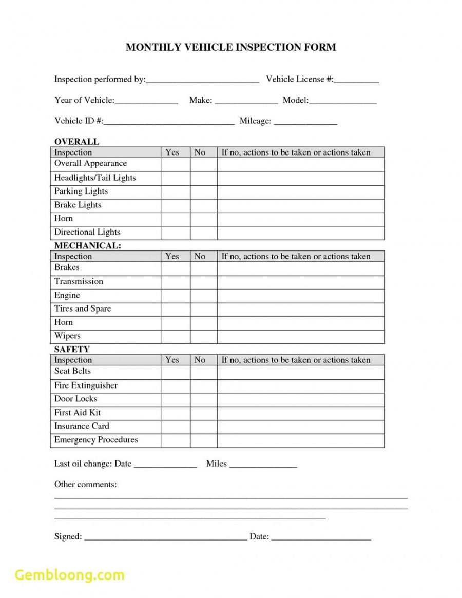 free vehicle ction checklist template word form car virginia sample fleet vehicle checklist template doc