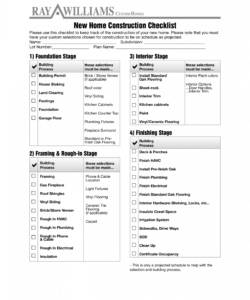 home construction checklist  how to create a home construction residential construction checklist template doc