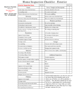 home inspection list template  document sample  handyman repairs home inspector checklist template excel