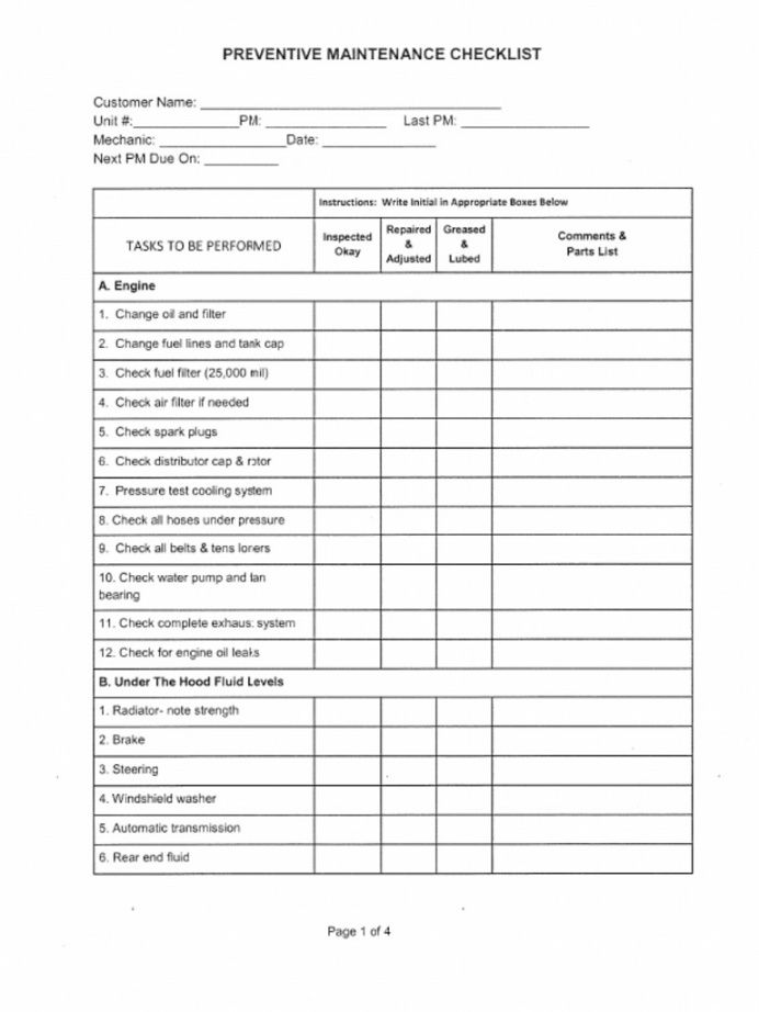 hvac preventive maintenance checklist pdf computer report template computer preventive maintenance checklist template doc
