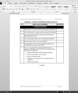 it project progress review checklist template it project checklist template excel