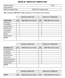 movein  moveout inspection pdf  property management forms in rental inventory checklist template