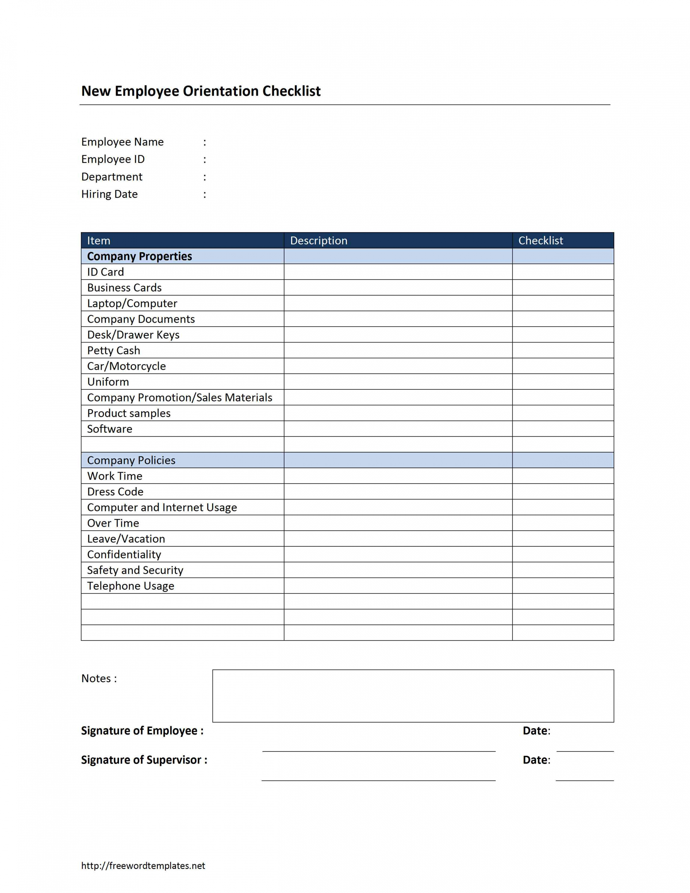 new employee orientation checklist orientation checklist template for new employee excel