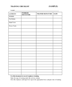 checklist training template safety ojt employee printable word excel editable format dremelmicro plan