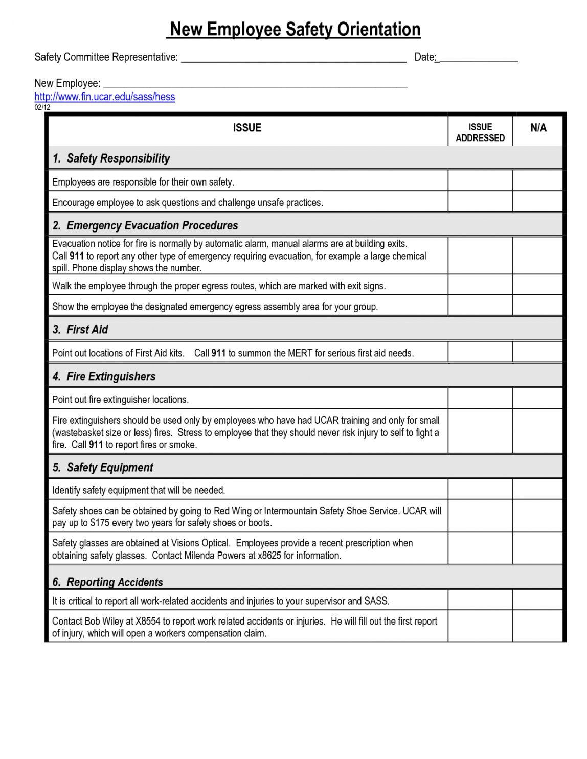 New Employee Training Checklist Template