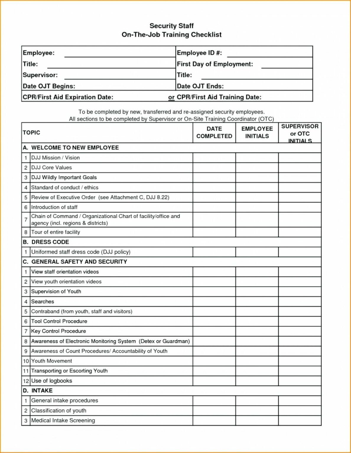 New Hire Hecklist Format Template Pdf Employee Shrm Form Orientation