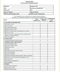 New Employee Training Checklist Template