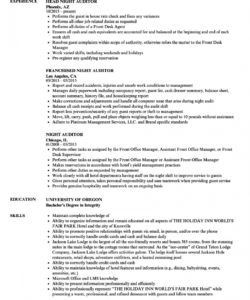 night auditor resume samples  velvet jobs night audit checklist template samples