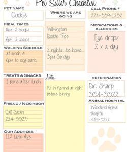 pet sitter checklist  travel  dogs portable dog kennels dog dog sitting checklist template doc