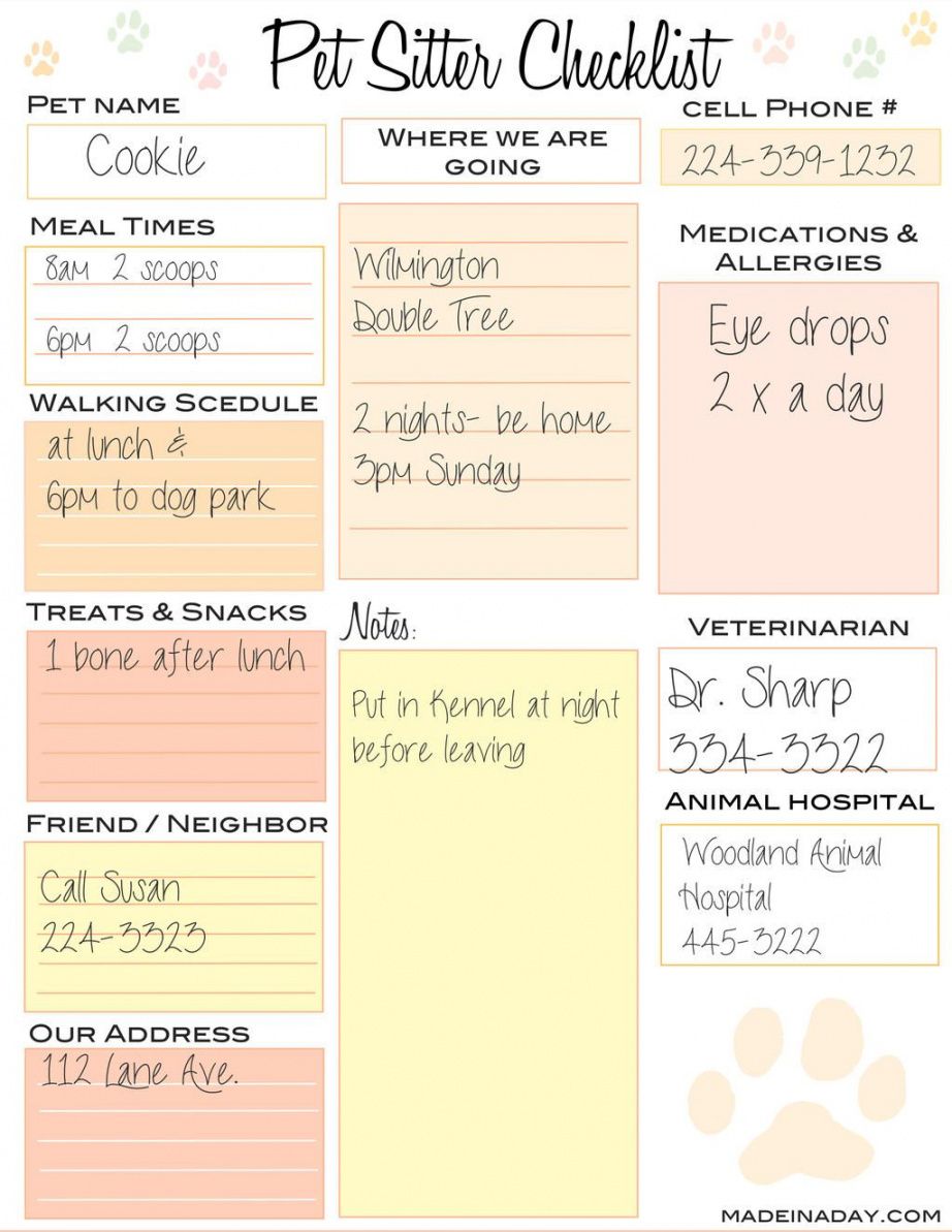 pet sitter checklist  travel  dogs portable dog kennels dog dog sitting checklist template doc