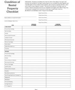 printable 10 rental checklist examples  pdf  examples condition of rental property checklist template excel