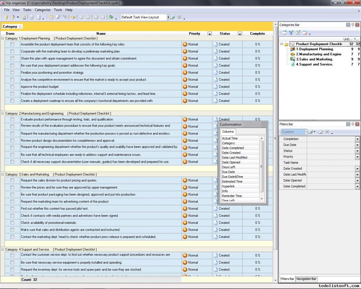 Pc Deployment Checklist Template