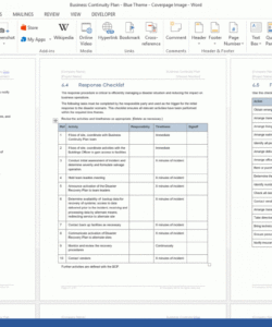 printable business continuity plan template ms wordexcel  templates forms business continuity plan checklist template examples