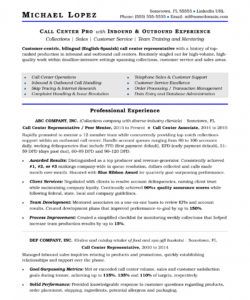 printable call center resume sample  monster call center checklist template doc