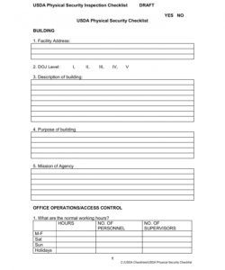 printable cctv daily checklist operator form usda physical security pages text building security checklist template