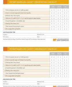 printable checklist template samples observation safety labor management safety observation checklist template doc