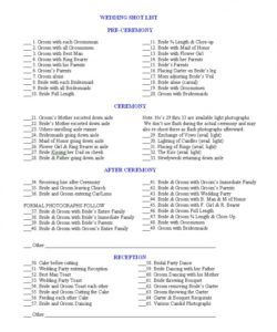 printable checklist template samples wedding photography gear pdf excel wedding photographer checklist template pdf