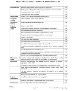 printable download project checklist template  excel  pdf  rtf  word it project checklist template pdf