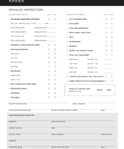 printable download vehicle inspection checklist template  excel  pdf  rtf driver checklist template