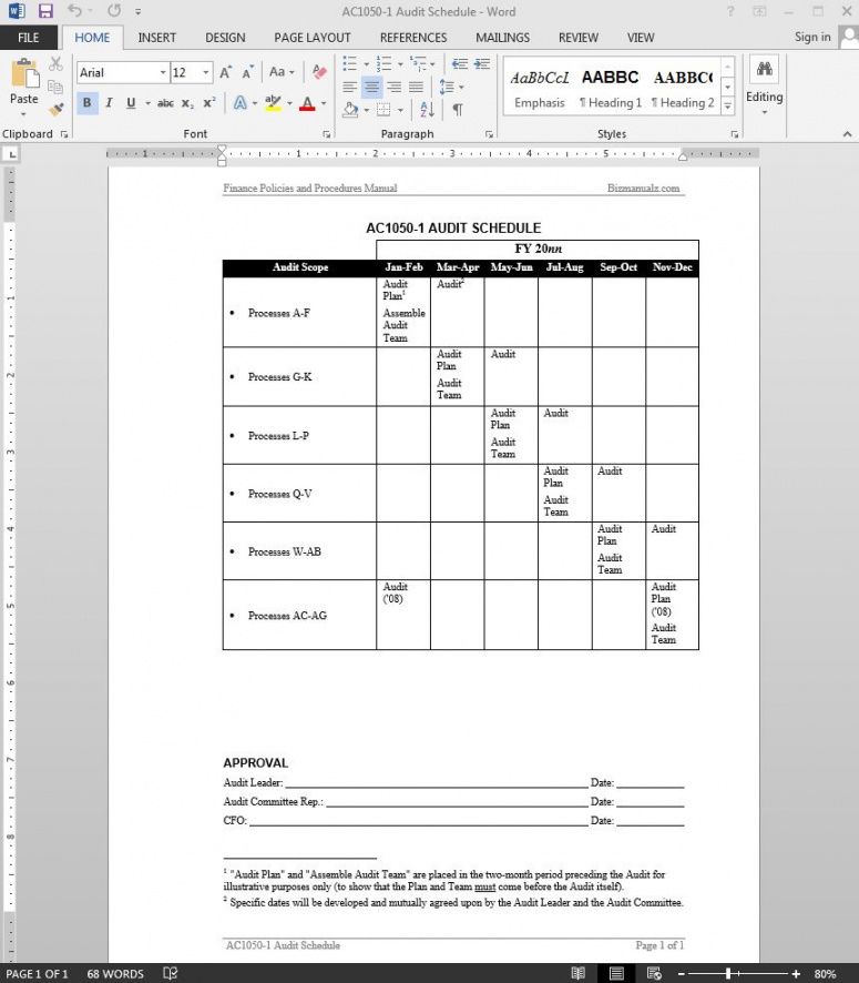 printable financial audit schedule template  ac10501 internal financial audit checklist template samples