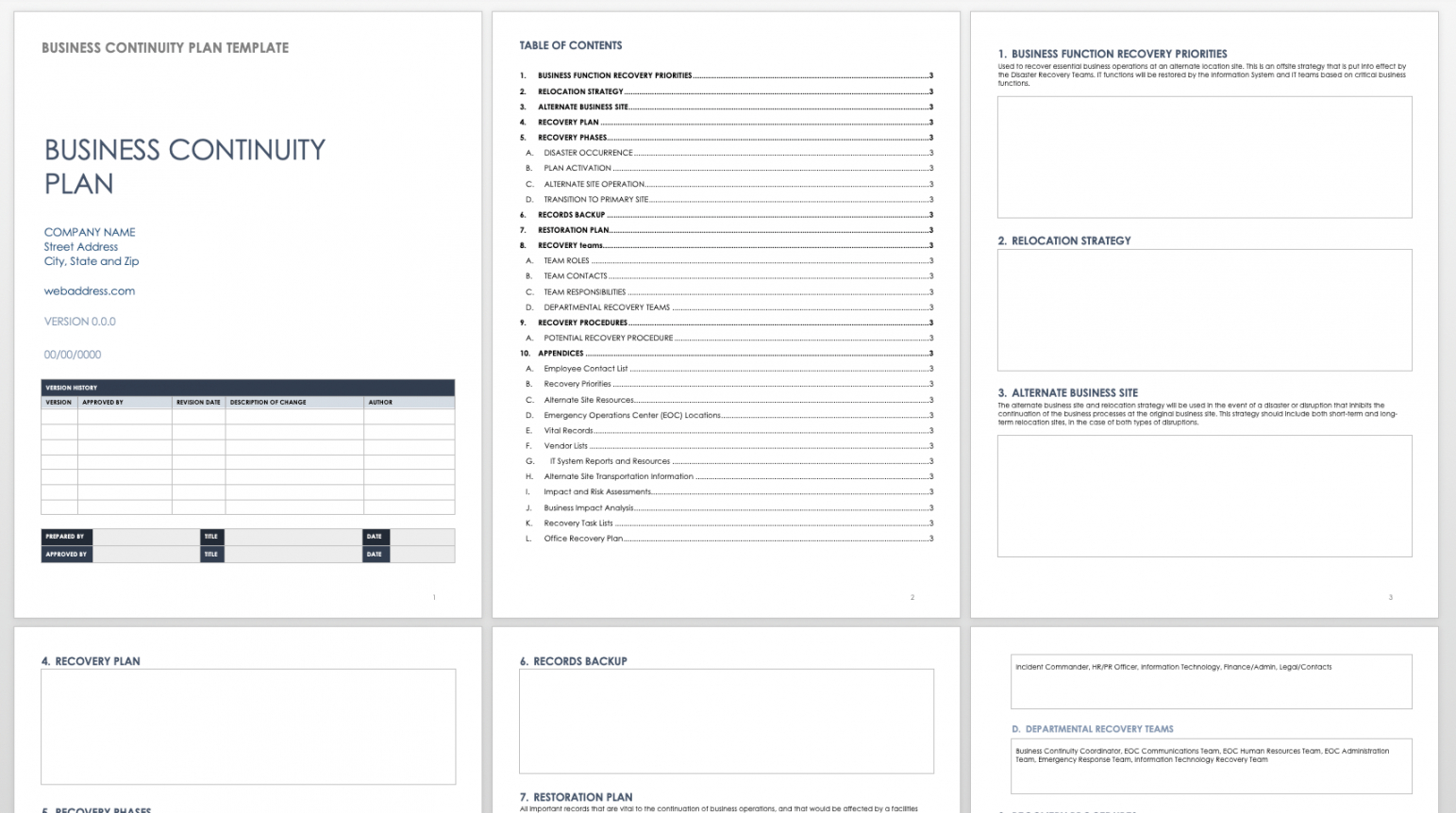printable free business continuity plan templates  smartsheet business continuity checklist template pdf