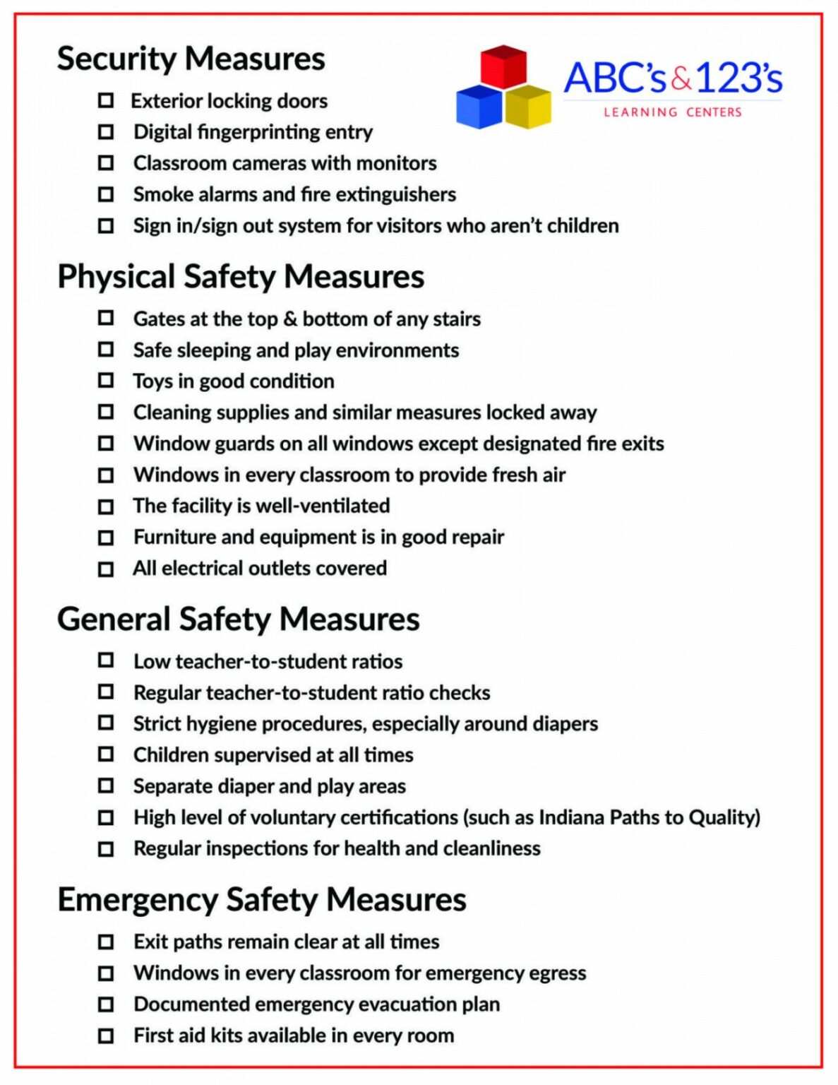 Children S Health And Safety Policies And Procedures