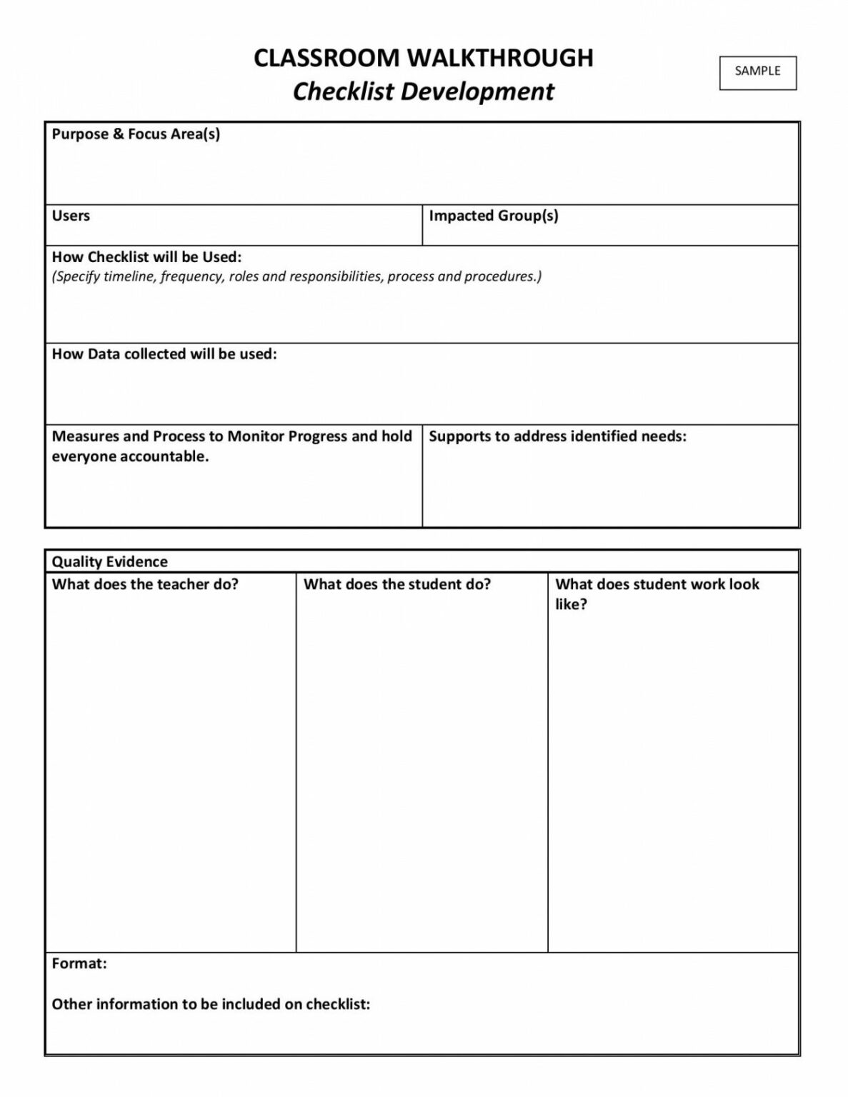 Printable Home Walkthrough Checklist Template Samples Classroom Pages ...