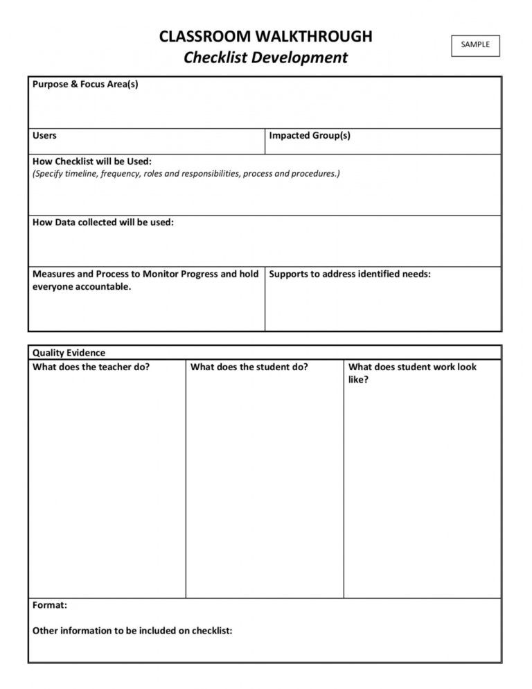 Printable Home Walkthrough Checklist Template Samples Classroom Pages ...