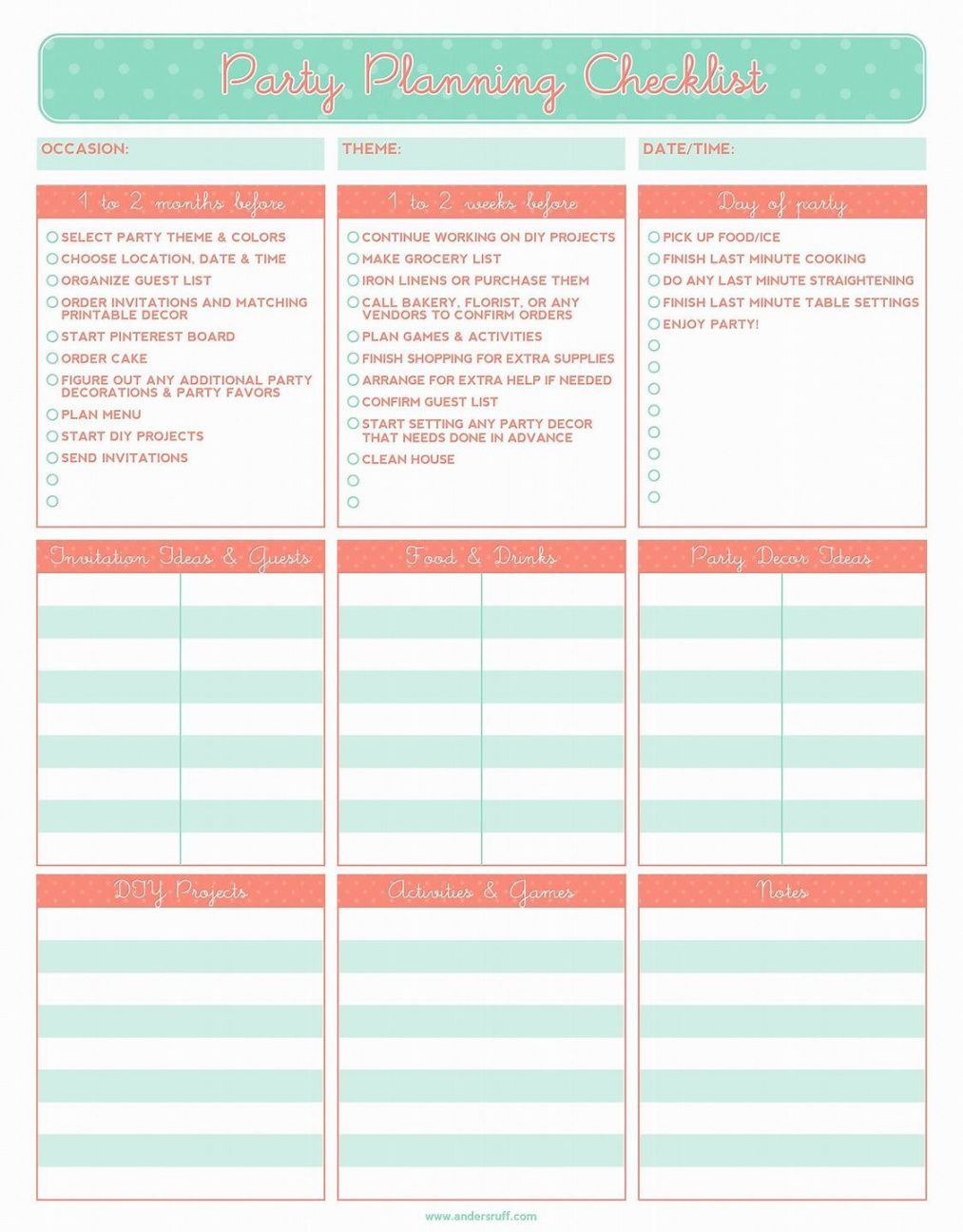 printable image result for event planner free printables  event planner party planner checklist template