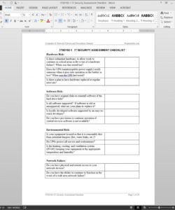 printable it security assessment checklist template network assessment checklist template