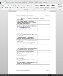 printable it security assessment checklist template security risk assessment checklist template examples