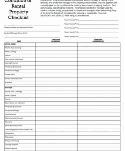 Rental Walk Through Checklist Template