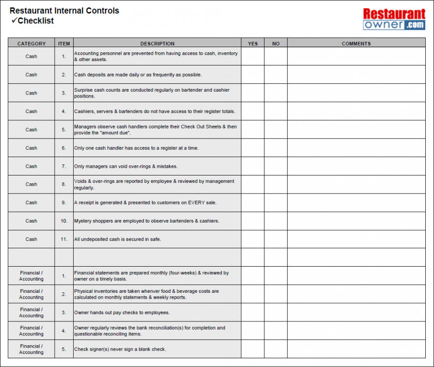 Month End Checklist Template Excel