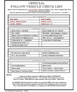 printable motor vehicle checklist form for driving test template outh africa driver vehicle checklist template pdf
