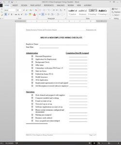 printable new employee hiring checklist template employee handbook checklist template doc