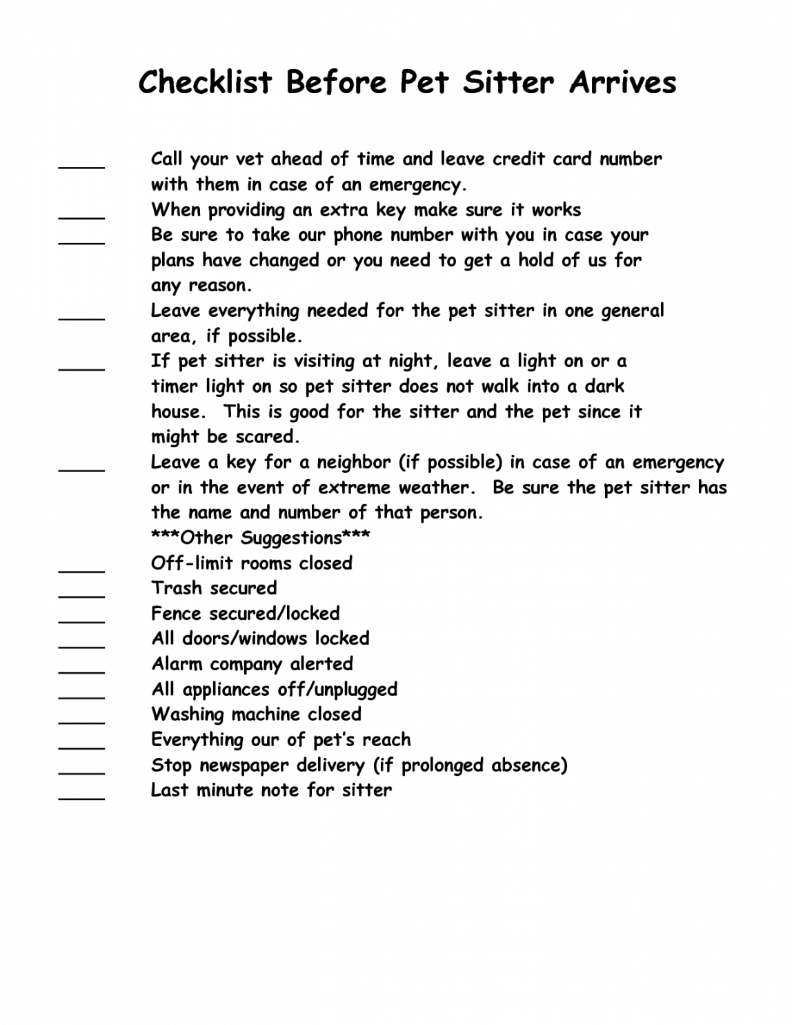 dog-sitting-checklist-template