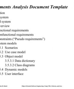 printable ppt  requirements analysis document template powerpoint system analysis documentation template